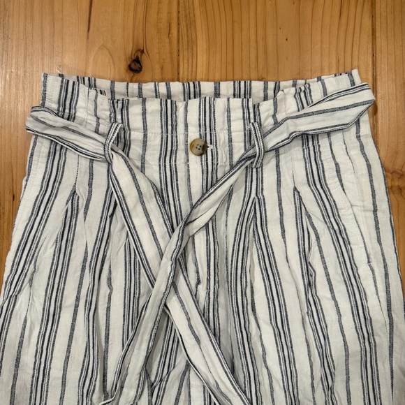 Madewell Striped High-Waisted Pants with Tie Belt - Picture 2 of 7